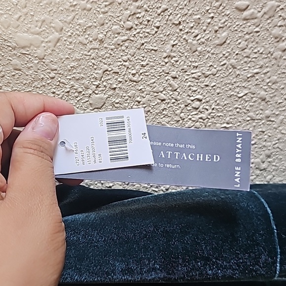 Lane Bryant Green Velvet Midi length Dress - Picture 7 of 8